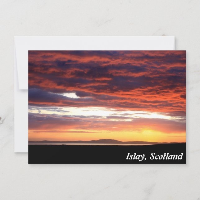Pôr do sol em Islay, cartão da Escócia (Frente)