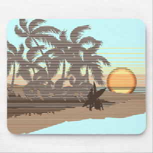 Por do sol grande Brown Mousepad