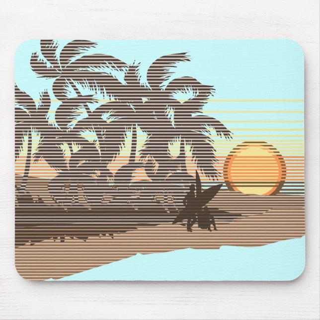 Por do sol grande Brown Mousepad (Frente)