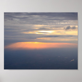 pôr do sol legal na poster de ar