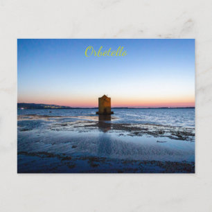 Pôr do sol lindo em Orbetello, cartão postal da To