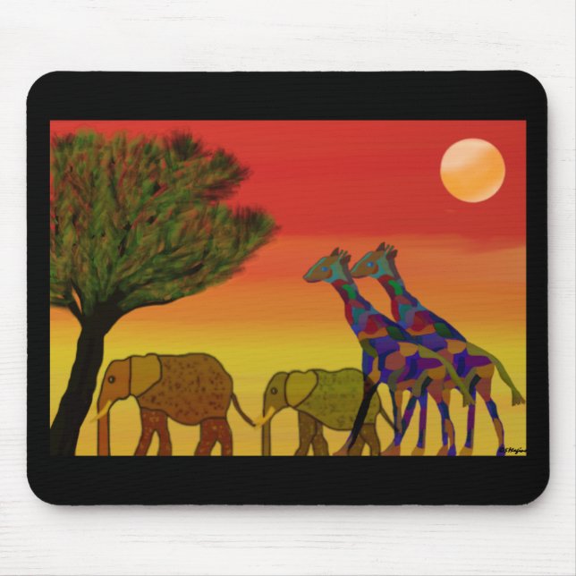 Por do sol Mousepad da selva (Frente)