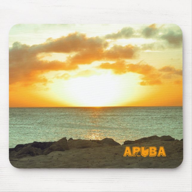 Por do sol Mousepad de Aruba (Frente)