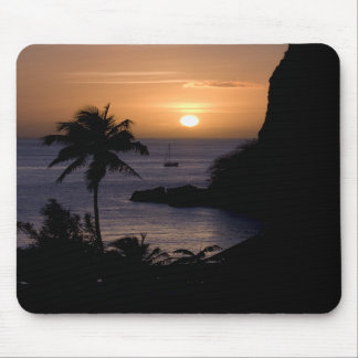 Por do sol Mousepad do veleiro (vertical)