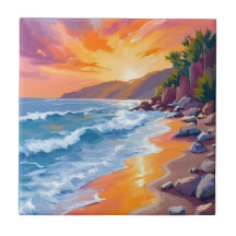 Pôr do Sol na Baía de Napili Maui Havaí Pintura Ar