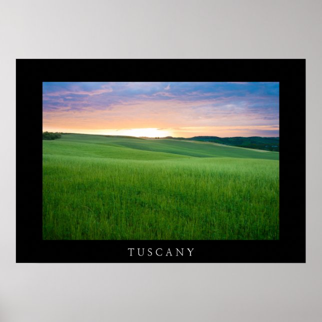 Pôr do sol na fronteira negra da Toscana poster im (Frente)