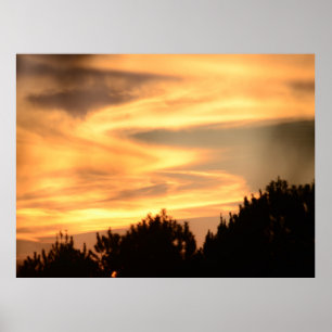 Pôr do sol na Poster florestal