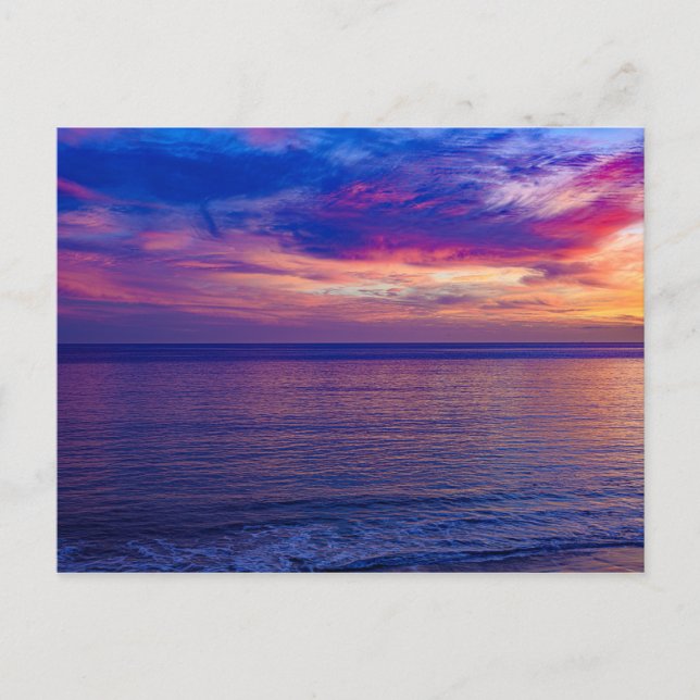 pôr do sol na praia 2 cartão postal (Frente)