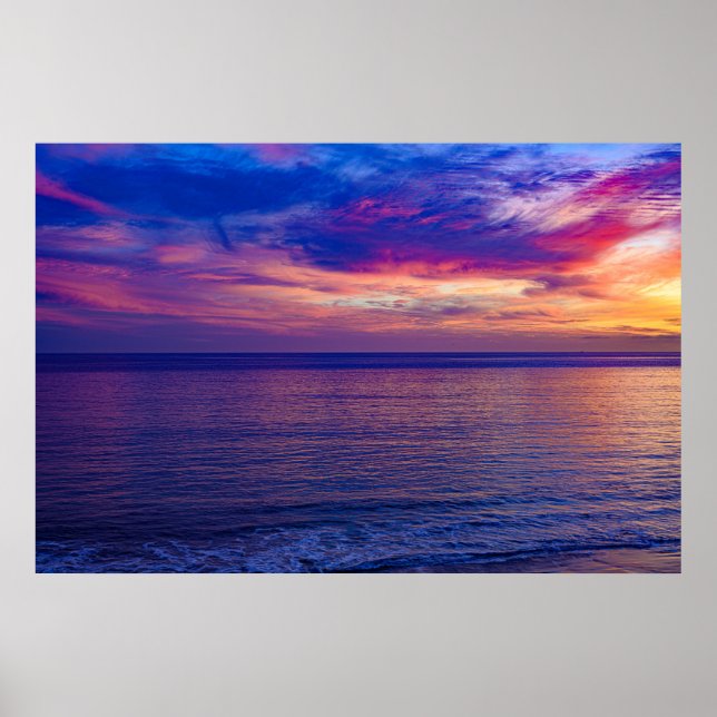 pôr do sol na praia 2 poster (Frente)