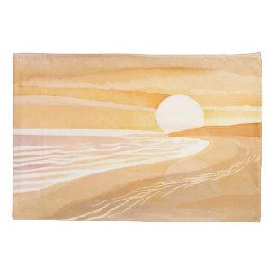Pôr do Sol na Praia Aquarela   Belo Amarelo