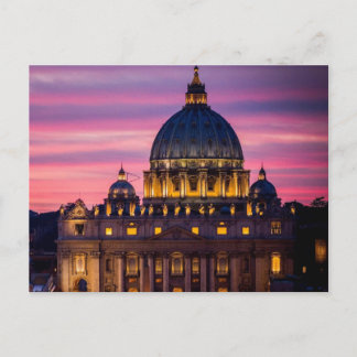 Pôr do sol no cartão postal da cidade do Vaticano