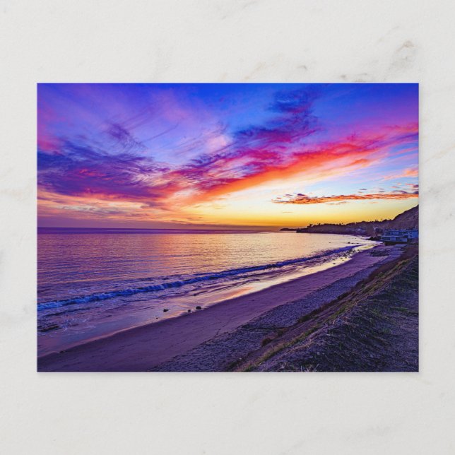 pôr do sol no cartão postal da praia (Frente)