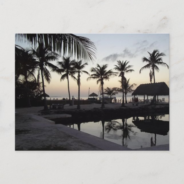 Pôr do sol no cartão postal das teclas (Frente)