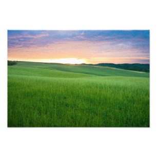 Por do sol no impressão da foto de Toscânia