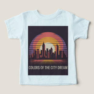 Pôr do sol retrô da cidade de Nova York