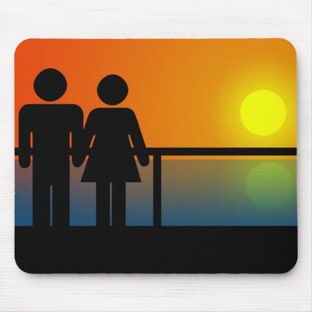 Pôr do Sol Romântico  Mousepad (Frente)