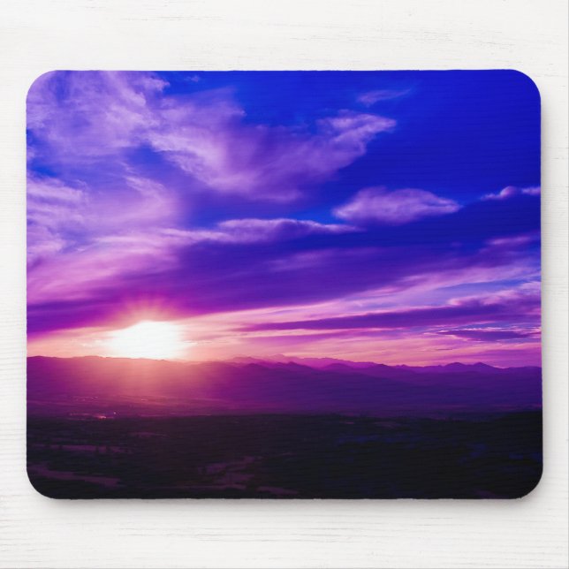 Por do sol roxo Mousepad (Frente)