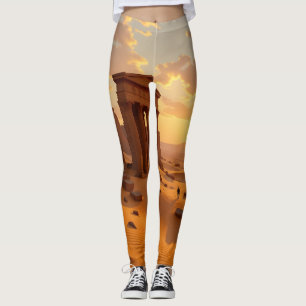Pôr do sol sobre Leggings Tights do Templo Perdido