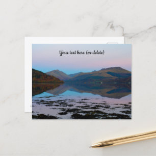 Pôr do sol sobre Loch Fyne, cartão postal da Escóc