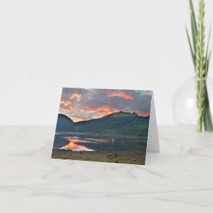 Pôr do sol sobre Loch Long, cartão de felicitações