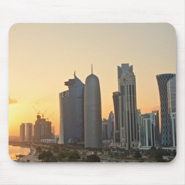 Por do sol sobre mousepad de Doha, Qatar (Frente)