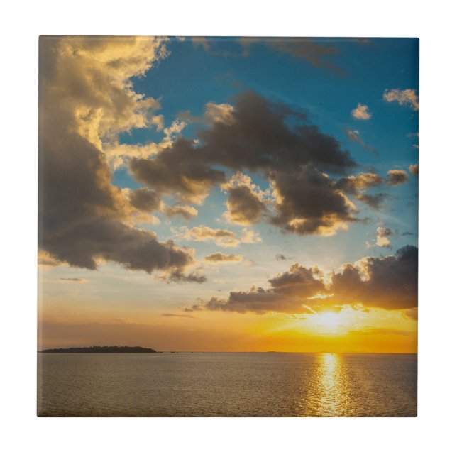 Pôr do sol sobre o oceano, Fiji (Frente)