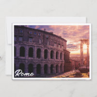 Pôr do sol sobre Roma Coliseu em Roma
