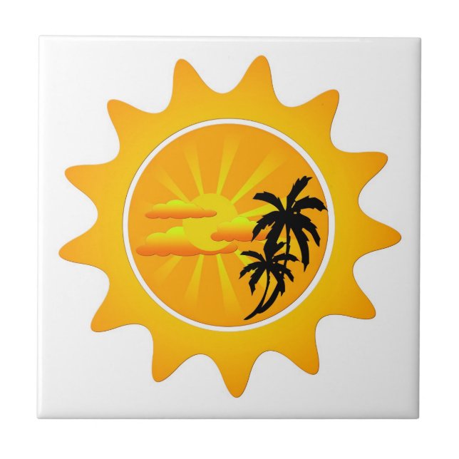 pôr do sol tropical (Frente)
