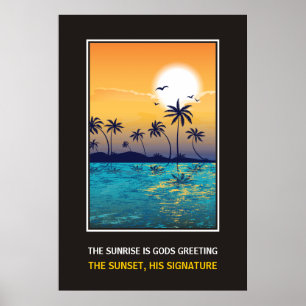 Por do sol tropical com impressão inspirador das
