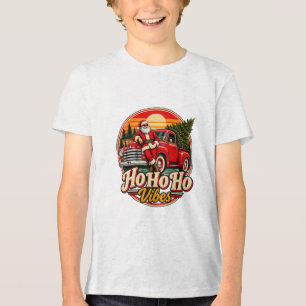 Pôr do Sol Vintage Papai Noel Caminhão Vermelho Vi