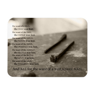 Por falta de um prego… Dizendo o ímã 3" por 4"