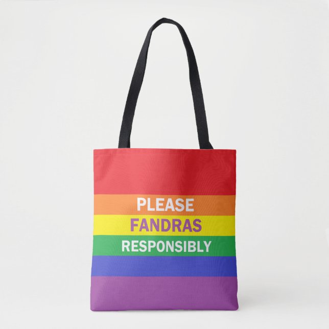 Por Favor, Fandras, Responsavelmente, Tote Bag (Frente)