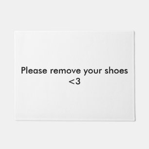 por favor, remova o tapete da porta do calçado