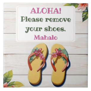 Por favor, remova seus chinelos havaianos estilo h