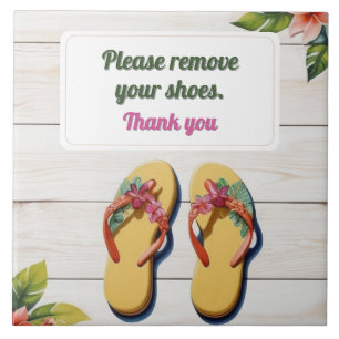 Por favor, remova seus sapatos Chinelos havaianos