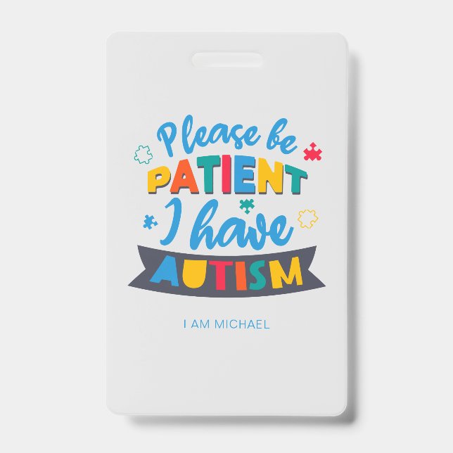 Por Favor, Seja Paciente Eu Tenho Crachá Personali (Front)