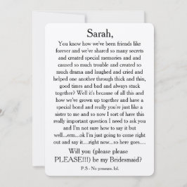 Por favor, você será minha dama de honra? Cartão d