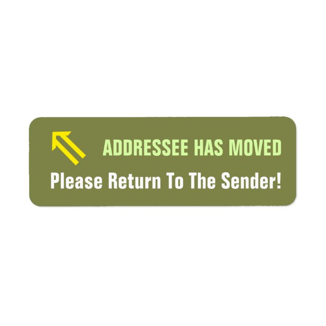 "Por Favor, Volte Ao Remetente!" Etiqueta (Frente)