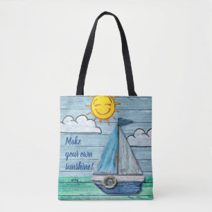 Por toda a praia de Driftwood Bag impressão Tote