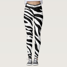 Por todo lado, leggings de impressão em Zebra. 