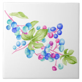 Porcelain Berries num Azulejo de cerâmica (1)