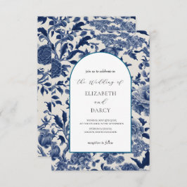 Porcelain Elegance: Convite Floral Azul