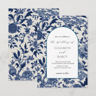 Porcelain Elegance: Convite Floral Azul