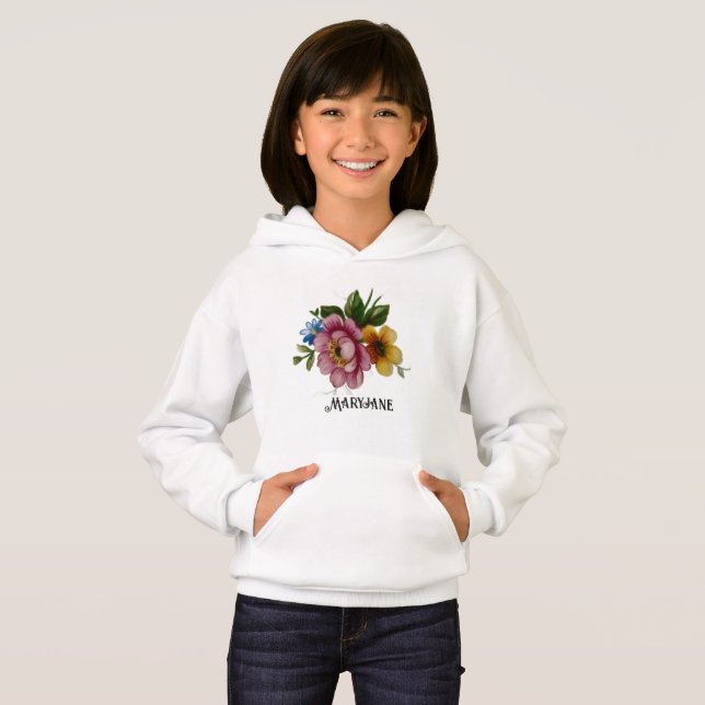 Porcelain Inspired Floral  Hoodie (Frente Completa)