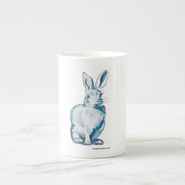 Porcelana Ame algum coelho - caneca de China de osso (Frente)