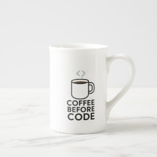 Porcelana Café Antes do Código — Caneca Mínima com Vapor de