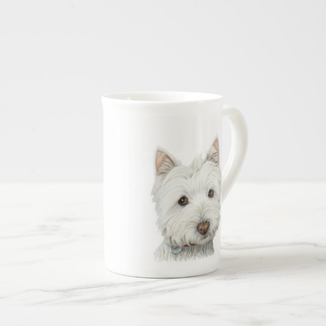 Porcelana Caneca bonito do cão de Westie (Frente Esquerda)