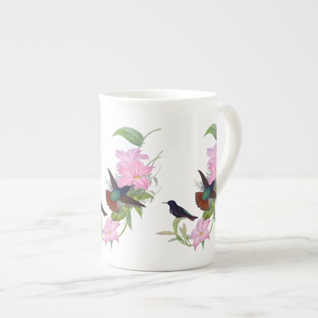 Porcelana Caneca botânica floral de China de osso dos (Frente Esquerda)