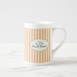 Porcelana Caneca Casa de Praia Listra Coral