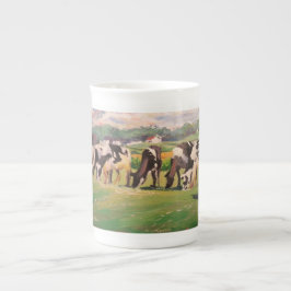 Porcelana Caneca com pastagem de vacas